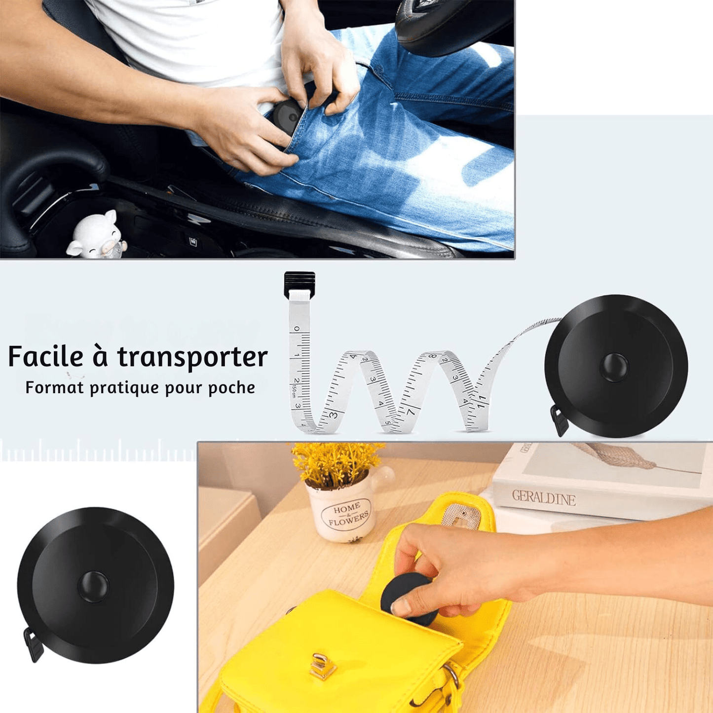 Mètre Ruban - TapeMini™ - Noir & Blanc - Outils Box