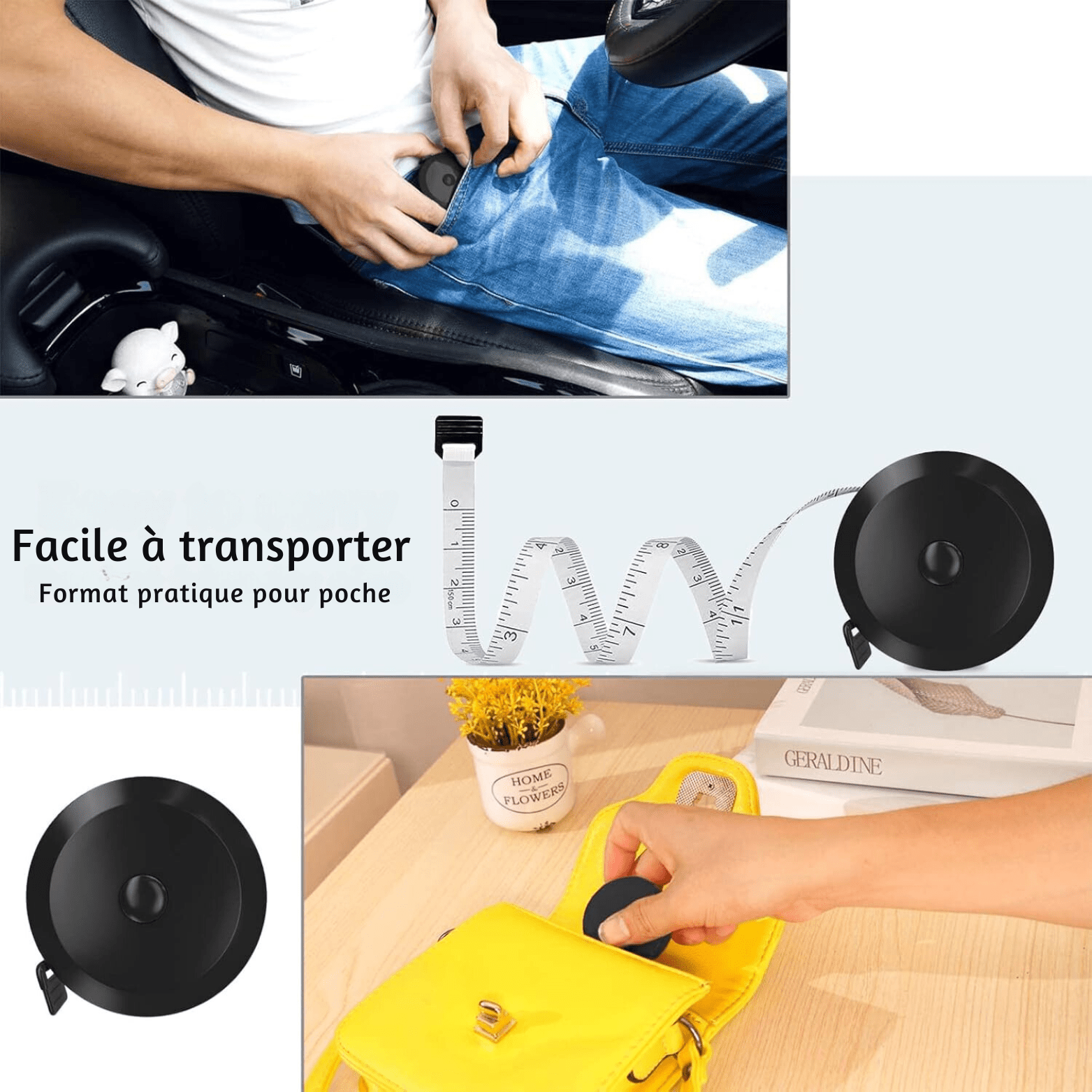 Mètre Ruban - TapeMini™ - Noir & Blanc - Outils Box
