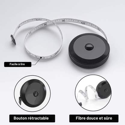 Mètre Ruban - TapeMini™ - Noir & Blanc - Outils Box